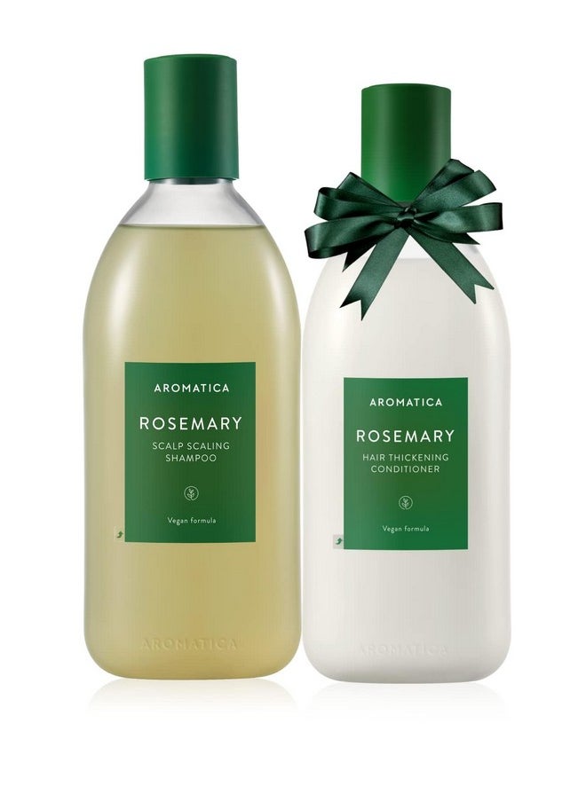 أروماتيكا مجموعة شامبو وبلسم AROMATICA Rosemary Scalp Scalp 13.53 أونصة سائلة لكل منهما - مجموعة هدايا للعناية بالشعر النباتي بزيت إكليل الجبل. شامبو وبلسم خالي من الكبريتات لنمو الشعر  - Image 1