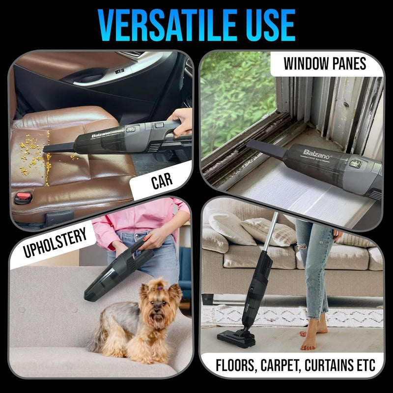 Balzano 2in1 Cordless Stick Vacuum Cleaner for Home Car125kPa Suction PowerHandled StickWashable Advance HEPA FilterClean Upto 2000sqft600ml Bagless Dust CupUpto 25min RuntimeLightweight - Image 2
