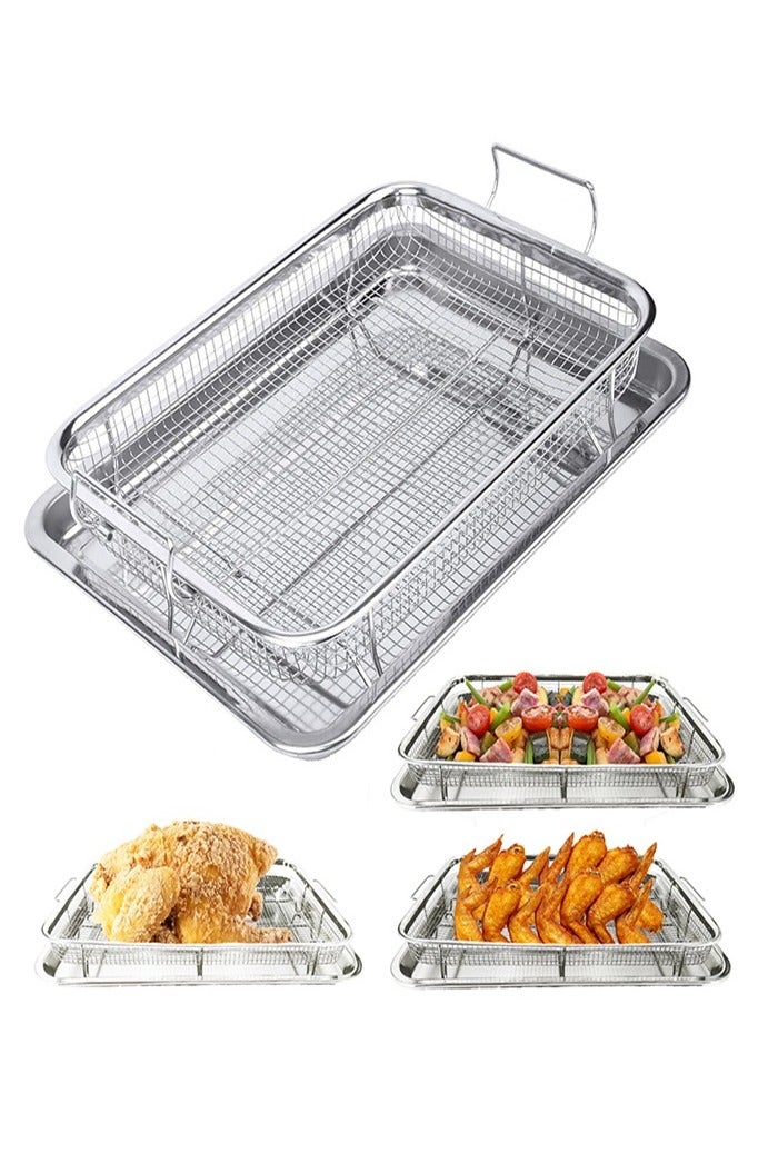 Stainless Steel Oven Fryer, Air Fryer Basket and Deep Fryer Tray in Silver - Image 1