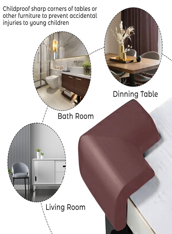 Bembika Baby Safety Corner Protector, Baby Proofing Edge & Corner Guards L-Shaped Foam Acrylic Protector for Furniture Table Glass Corner Guards for Sharp Edges-(12 Pcs)(Brown) - Image 3