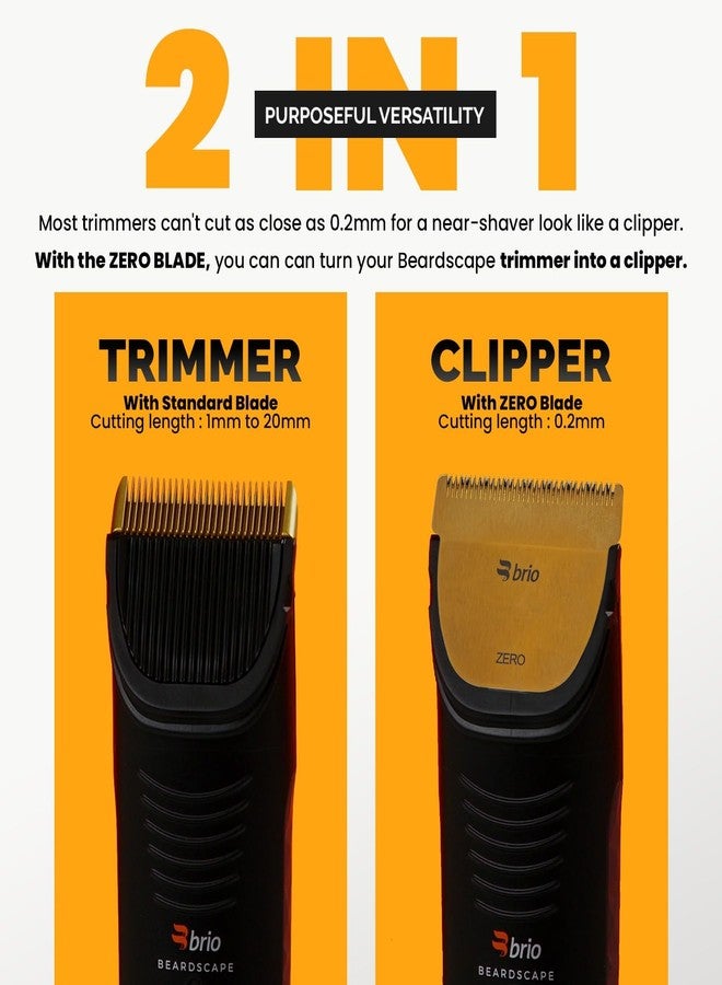 Brio مقصات لحية بريفو زيرو بليد متوافقة مع بياردسكيب V2 و V1، تقطع بشكل قريب جداً عند 0.2 مم، شفرة من الفولاذ المقاوم للصدأ مثالية للقصوص القريبة جداً، لإنشاء خطوط دقيقة وتنظيف الشوارب (ذهبي) - Image 4