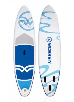 WKERSIY Inflatable Stand Up Paddle Board (6" Thick) with Premium SUP Accessories and Bag, Bottom Fins for Paddling, Surf Control, Non-Slip Deck, Foot Rope, Paddles and Hand Pump | Youth and Adult Stand Up Boats  - Image 1