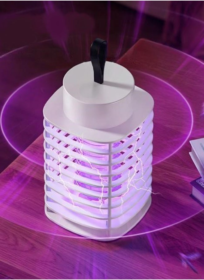 TIGER LED Mosquito Killer Lamp with 80cm USB Power Cord, 1800V 3W Insect Killer Lamp, Electric Hanging Trap Zapper for Home Restaurant, Hotel, Office Pest Control (White)  - Image 2