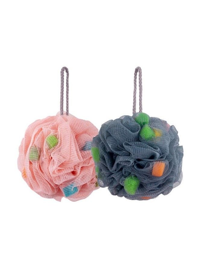 Four Season - Bath Loofah Sponge Shower Sponge Loofahs Mesh Pouf Soft Body Scrubber Ball Exfoliating Bath Sponge For Women And Men ;For Silky Skin Full Cleanse Rich Lather (Pack Of 2) [Color May Vary] - Image 1