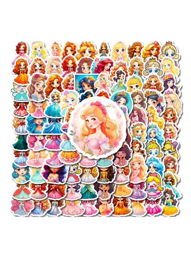 100 cute princess flat sheet series hot cute cartoon princess DIY children’s stickers 4 sheets/bag for kids children activity rewards sticker - Image 2