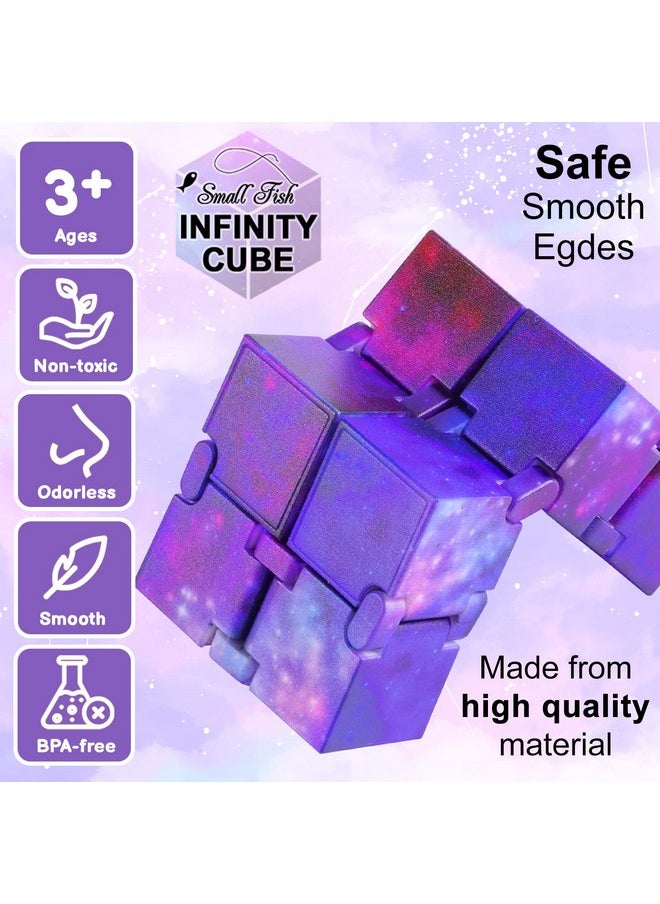 SMALL FISH - Infinity Cube Sensory Fidget Toy, Sensory Tool Edc Fidgeting Game For Kids And Adults, Cool Mini Gadget Best For Stress And Anxiety Relief, Unique Idea That Is Light On The Fingers And Hands - Image 1