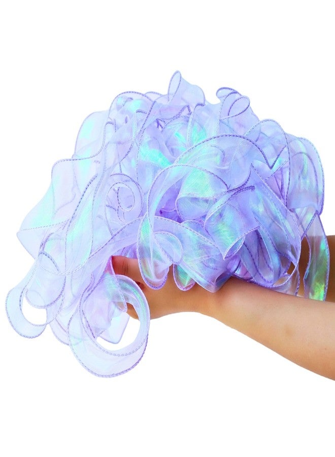 FENKON Holographic Purple Ribbon 1.5 inches x 20 Yards for Gift Wrap Birthday Decorations Christmas Decorations Wedding (Purple, 20 Yards) - Image 1