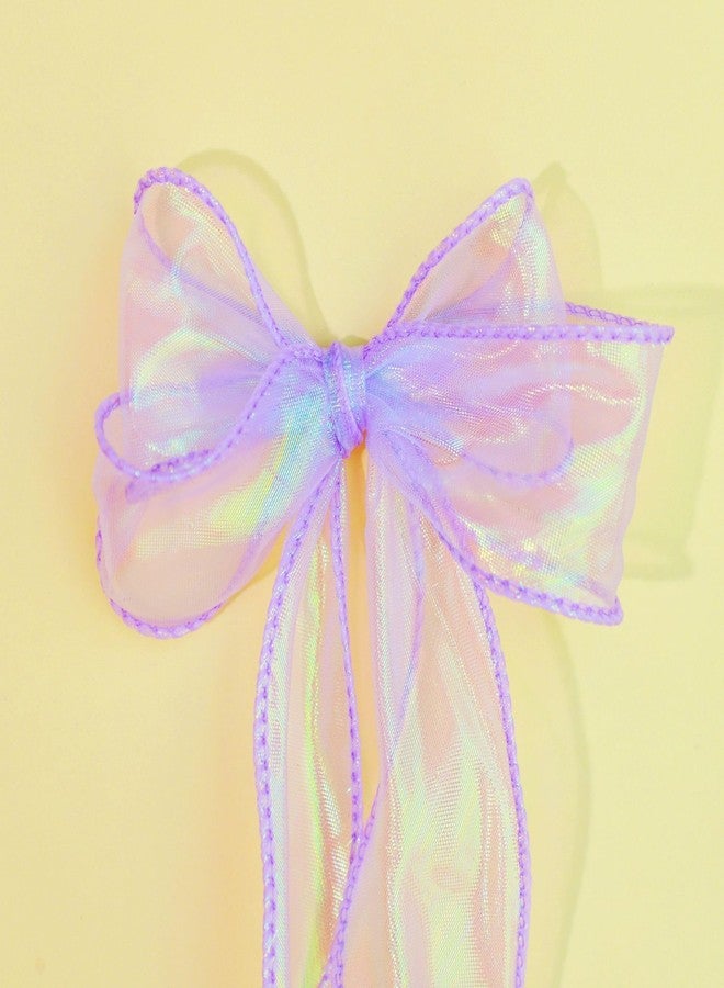 FENKON Holographic Purple Ribbon 1.5 inches x 20 Yards for Gift Wrap Birthday Decorations Christmas Decorations Wedding (Purple, 20 Yards) - Image 3