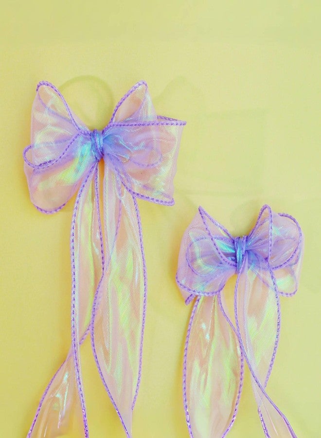 FENKON Holographic Purple Ribbon 1.5 inches x 20 Yards for Gift Wrap Birthday Decorations Christmas Decorations Wedding (Purple, 20 Yards) - Image 4