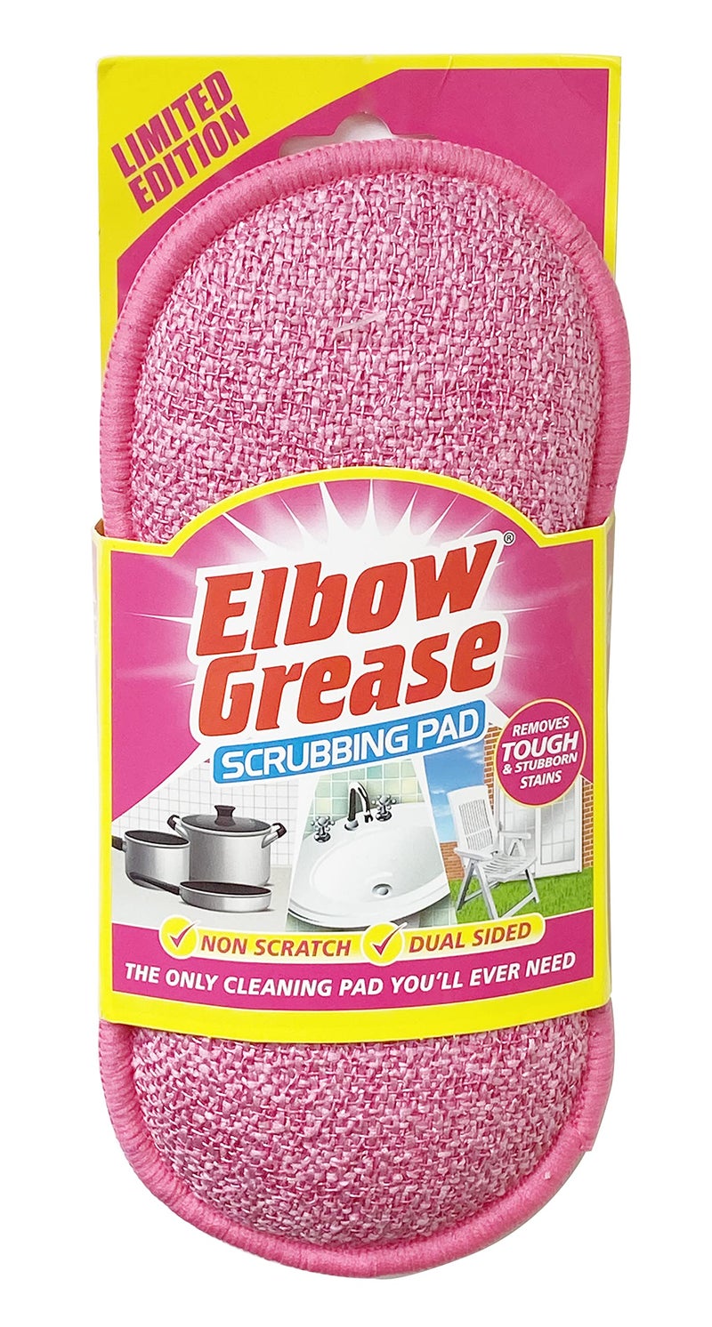 Elbow GreasePink Scrubbing Pad, Dual Sided Sponge, Washable, Reusable, Non-Scratch - Image 4
