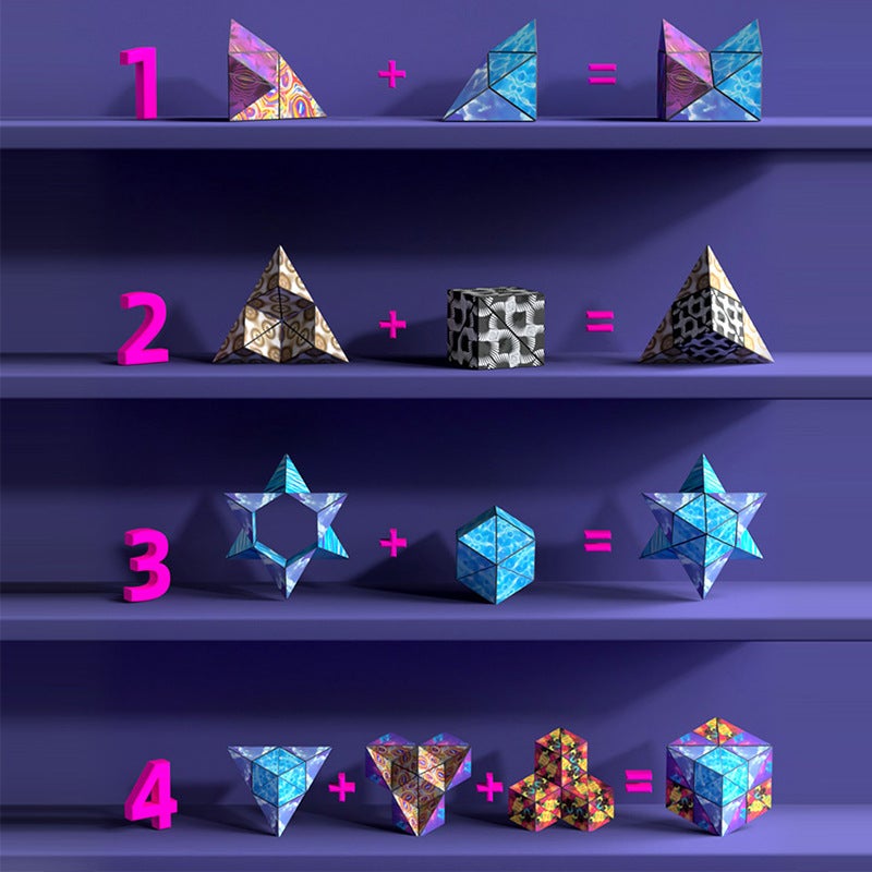 Geometric Rubik'S Cube Three-Dimensional 3D Magnetic Space Thinking Unlimited Variables Fingertip Block Children'S Educational Toys Development - Image 5