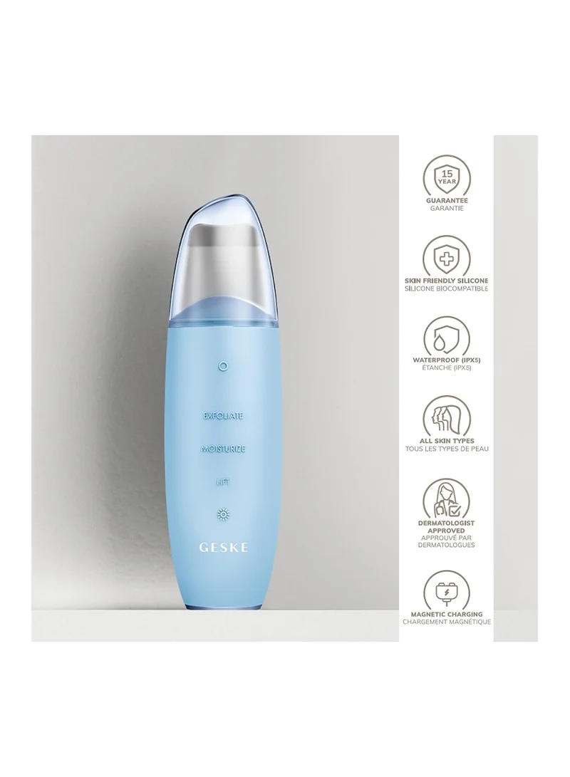 GESKE SmartAppGuided MicroCurrent Skin Scrubber & Blackhead Remover, 9 in 1, Skincare Tools, Face Cleaning, Anti Ageing and Cleansing, Professional Face Tightening, Blackhead Remover,- Aquamarine