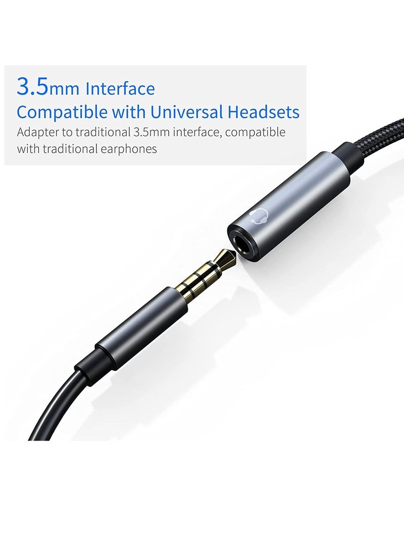 SYOSI - محول سماعة رأس وشاحن USB c إلى 3.5 مم، منفذ شحن USB C PD 3.0 2 في 1 إلى مقبس صوت Aux وسلك كابل دونجل للشحن السريع متوافق مع Samsung S21 S20 S20+ Ultra وGoogle Pixel 4 3 XL - Image 1