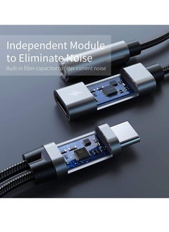 SYOSI محول سماعة رأس وشاحن USB c إلى 3.5 مم، منفذ شحن USB C PD 3.0 2 في 1 إلى مقبس صوت Aux وسلك كابل دونجل للشحن السريع متوافق مع Samsung S21 S20 S20+ Ultra وGoogle Pixel 4 3 XL  - Image 2