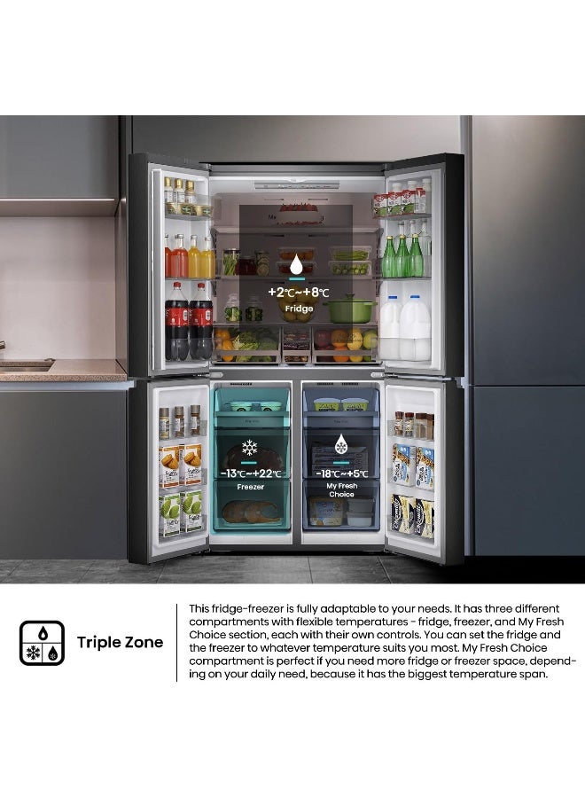 Hisense RQ5G728NABI - 728L French Door Referigerator, Inverter, Metal Cooling, Multi Air Flow, Total No Frost Technology RQ5G728NAB silver - Image 3