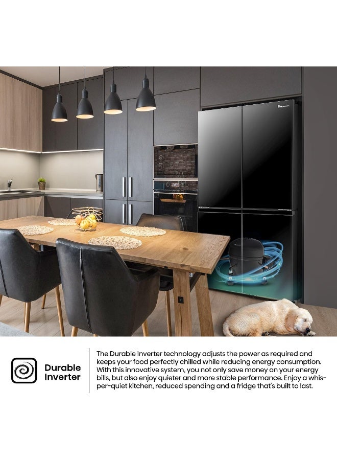 Hisense RQ5G728NABI - 728L French Door Referigerator, Inverter, Metal Cooling, Multi Air Flow, Total No Frost Technology RQ5G728NAB silver - Image 5