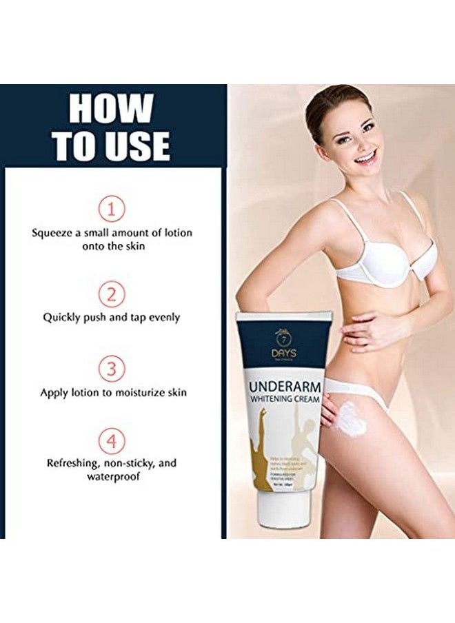 7 Days - Underarm Brightener Cream Lotion With Niacinamide Kojic Acid And Amla Extract For Pigmented Or Dark Underarms 100 G No Sls No Sles No Parabens N And Dermatologically Tested. - Image 1