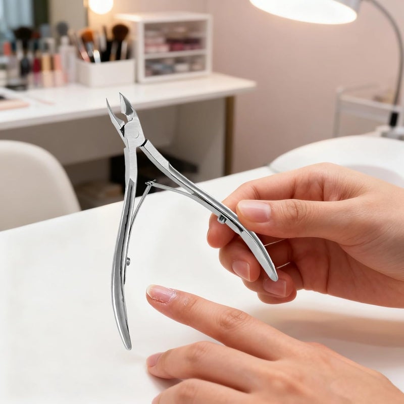 Stainless Steel Cuticle Nippers, 5 in / 12.8 cm Angled Cutting Head, Cuticle Remover and Cuticle Trimmer for Ingrown Toenails, Dead Skin, Hangnails, Manicure Tool - Image 4