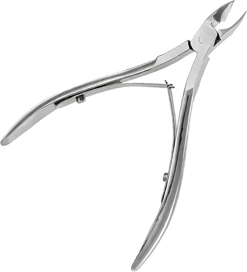 Stainless Steel Cuticle Nippers, 5 in / 12.8 cm Angled Cutting Head, Cuticle Remover and Cuticle Trimmer for Ingrown Toenails, Dead Skin, Hangnails, Manicure Tool - Image 1