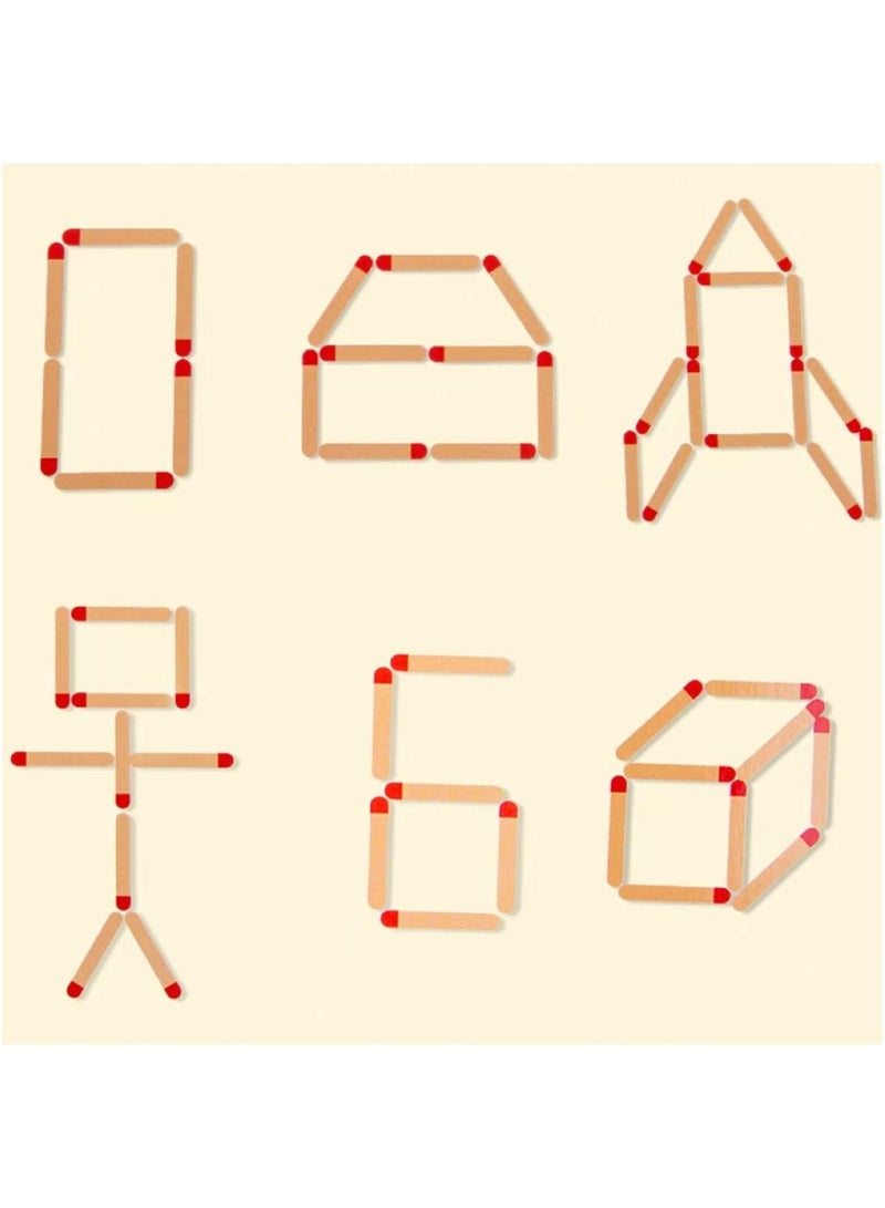 Montessori Matches Wooden Adorable Sulphur Stick Puzzle - 50 Challenge Cards Enhancing Thinking and Focus | Gifts for Kids, Boys and Girls - Image 4