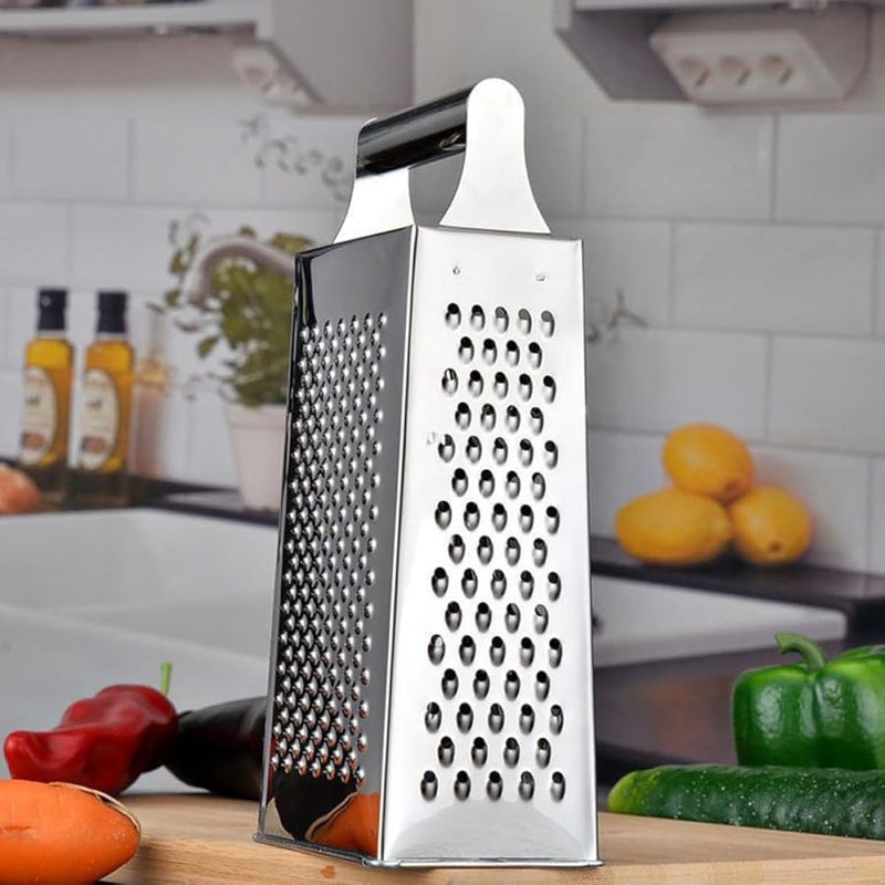 Stainless Steel Grater with Non Slip Handle Multi Function Kitchen Tool for Cheese Vegetable Fruit - Image 3