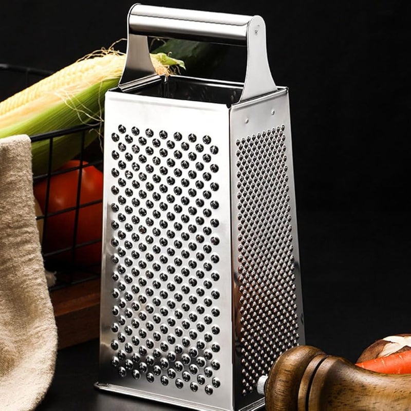Stainless Steel Grater with Non Slip Handle Multi Function Kitchen Tool for Cheese Vegetable Fruit - Image 5