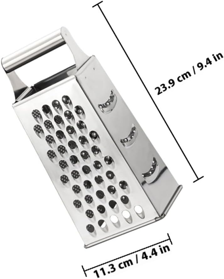 Stainless Steel Grater with Non Slip Handle Multi Function Kitchen Tool for Cheese Vegetable Fruit - Image 2