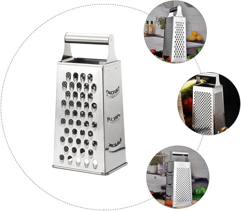 Stainless Steel Grater with Non Slip Handle Multi Function Kitchen Tool for Cheese Vegetable Fruit - Image 4