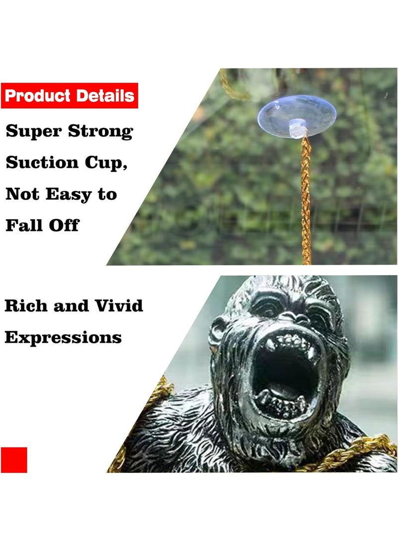 SUNSAR Gorilla Car Accessories Dashboard Decorations, Car Decorations with Gold Chain, Gorilla Car Interior Desk Ornaments Fish Tank Decorations Home Aquarium Decor - Image 4