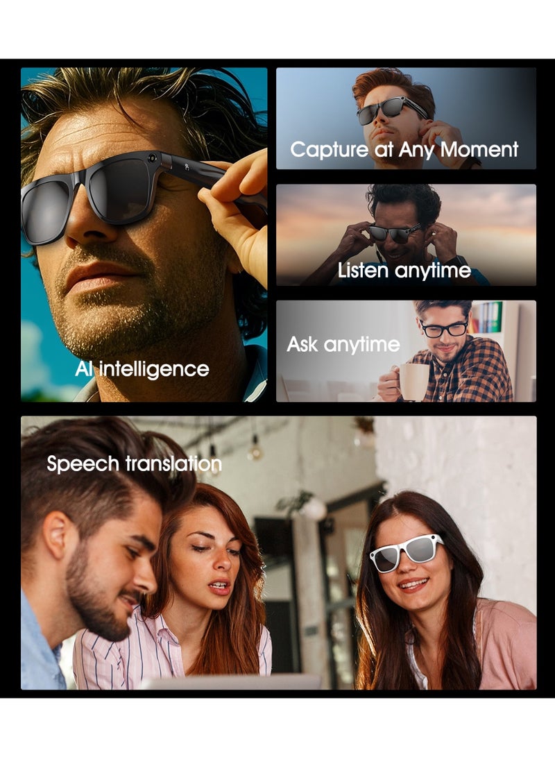 نظارات شمسية ذكية XK OEN PRO AI | كاميرا عالية الدقة 100 ميجابكسل | مقاومة للغبار والماء بمعيار IP65 | للجنسين | لون الإطار: أسود - Image 2