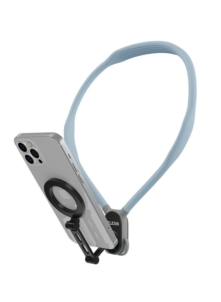 TELESIN MAX version Magnetic Neck Mount for Phones, Upgraded Cell Phone Holder Stand POV/Vlog Selfie Hand Free Necklace Phone Strap Video Recording for iPhone 15 14 13 12 Series and Android Phones  - Image 1