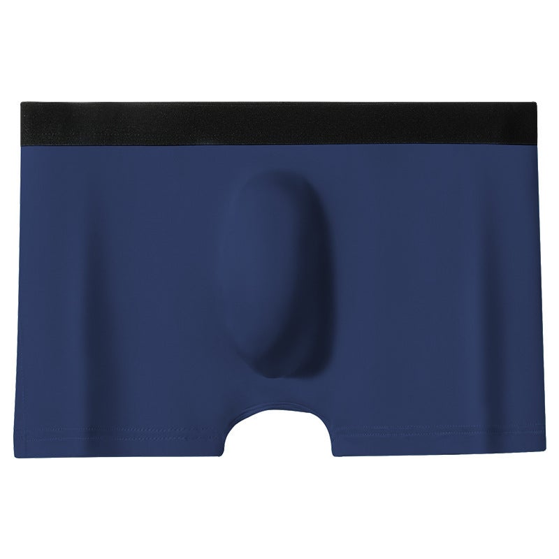 Mens Ice Silk Seamless 3D Pouch Breathable Boxers sapphire blue  - Image 1