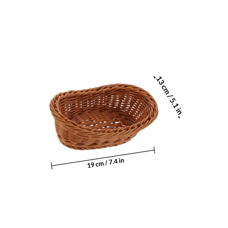 Wear Resistant Retro Plastic Woven Storage Basket 19x13x7 5cm Reusable Kitchen Food Container - Image 3