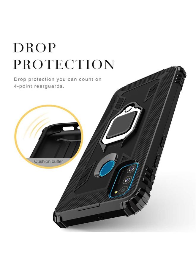 S-TOP Case For Galaxy M30s Carbon Fiber Protective Case with 360 Degree Rotating Ring Holder - Image 3