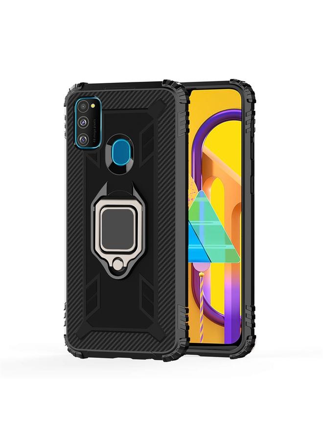 S-TOP Case For Galaxy M30s Carbon Fiber Protective Case with 360 Degree Rotating Ring Holder - Image 2