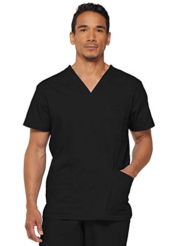 Dickies Men's EDS Signature V-Neck Scrub Top, Black, X-Large - Image 1