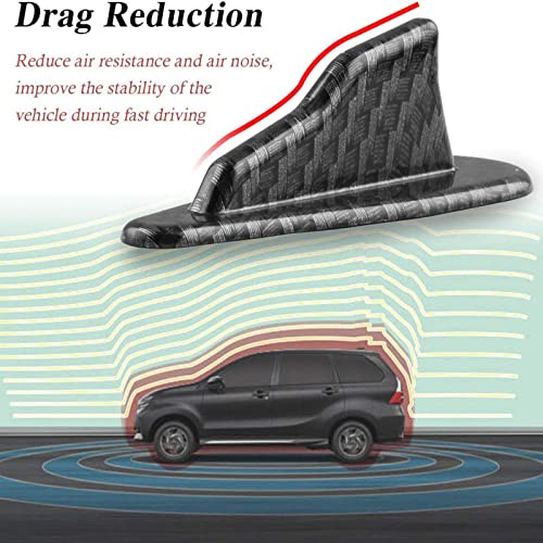 RULLINE 10pcs/Set Diffuser Shark Fin Kit Compatible with Spoiler Roof Wing Air Vortex Generator Carbon Fiber Pattern - Image 2