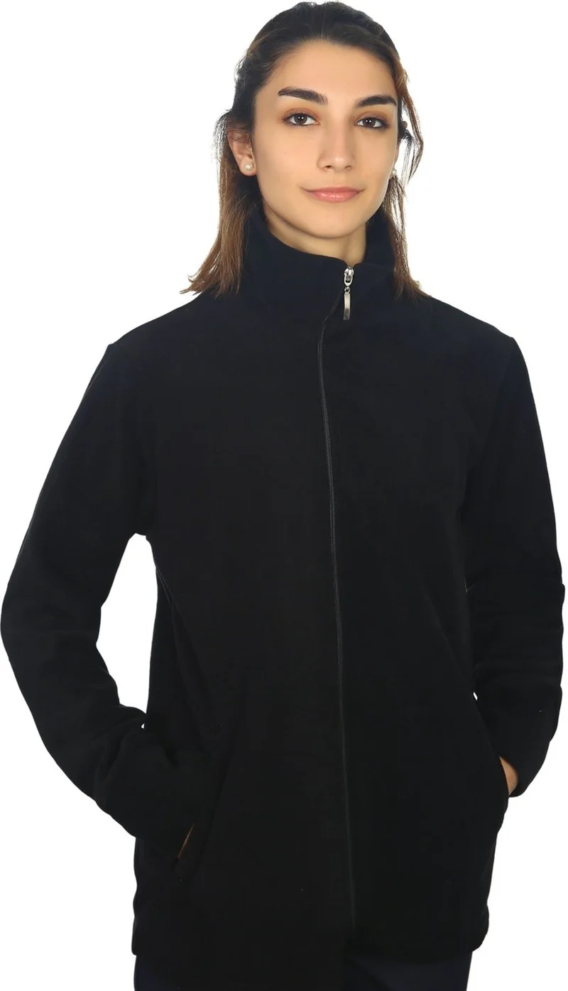 Nur Medikal Giyim Single Top Fleece Jacket Black