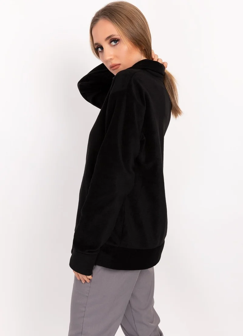 Nur Medikal Giyim Single Top Fleece Jacket Black