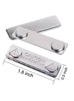 Magreen Strong Magnetic Name Badge Holders With Steel Back Plate 100 Pack Name Tags/Id Badge Magnets Fastener With 3M Adhesive On Front Platestrength Neodymium Magnets  - Image 2