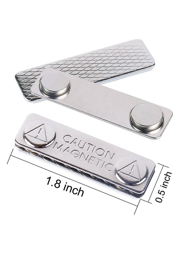 Magreen - Strong Magnetic Name Badge Holders With Steel Back Plate 100 Pack Name Tags/Id Badge Magnets Fastener With 3M Adhesive On Front Platestrength Neodymium Magnets - Image 1