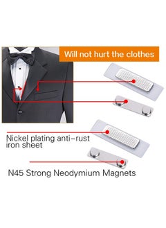 Magreen Strong Magnetic Name Badge Holders With Steel Back Plate 100 Pack Name Tags/Id Badge Magnets Fastener With 3M Adhesive On Front Platestrength Neodymium Magnets  - Image 4
