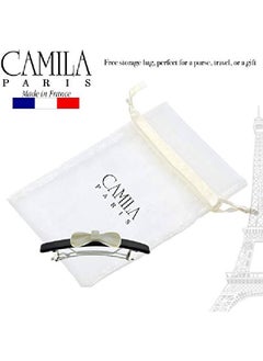 CAMILA Paris Cp2244 French Hair Barrette Clip For Girls Handmade Black And White Automatic Strong Hold Grip Hair Clips For Women No Slip And Durable Styling Girls Hair Accessories Made In France  - Image 5