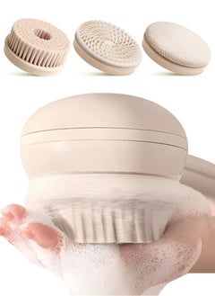 Urjwan Body Cleansing Brush - 3 Replaceable Heads, Ergonomic Handle, Soft Bristles for Gentle Exfoliation, Waterproof, Perfect for Shower & Skincare - Orange  - Image 1