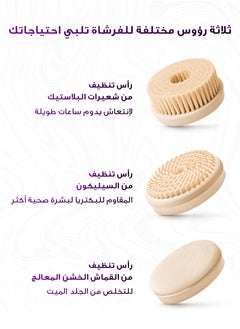 Urjwan Body Cleansing Brush - 3 Replaceable Heads, Ergonomic Handle, Soft Bristles for Gentle Exfoliation, Waterproof, Perfect for Shower & Skincare - Orange  - Image 3