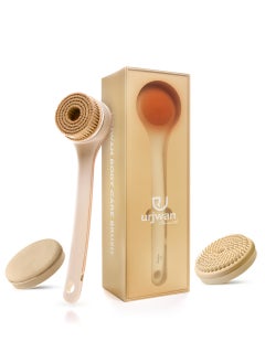 Urjwan Body Cleansing Brush - 3 Replaceable Heads, Ergonomic Handle, Soft Bristles for Gentle Exfoliation, Waterproof, Perfect for Shower & Skincare - Orange  - Image 2