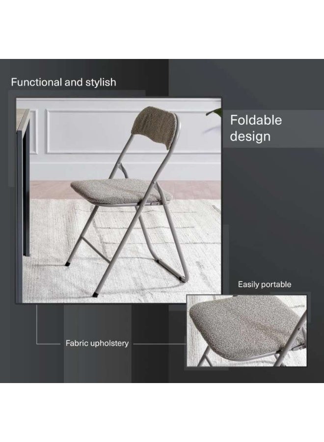 Pan Home ELGIN FOLDING CHAIR - GREY - Image 4