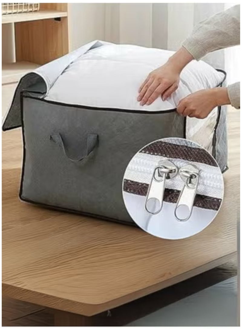 4 Pieces Large Capacity Storage Bags for Clothes – Extra Thick Foldable Organizers with Clear Window for Blankets, Bedding, Toys & Seasonal Clothing – Space-Saving Vacuum Bag Alternative (XX-Large)  - Image 5