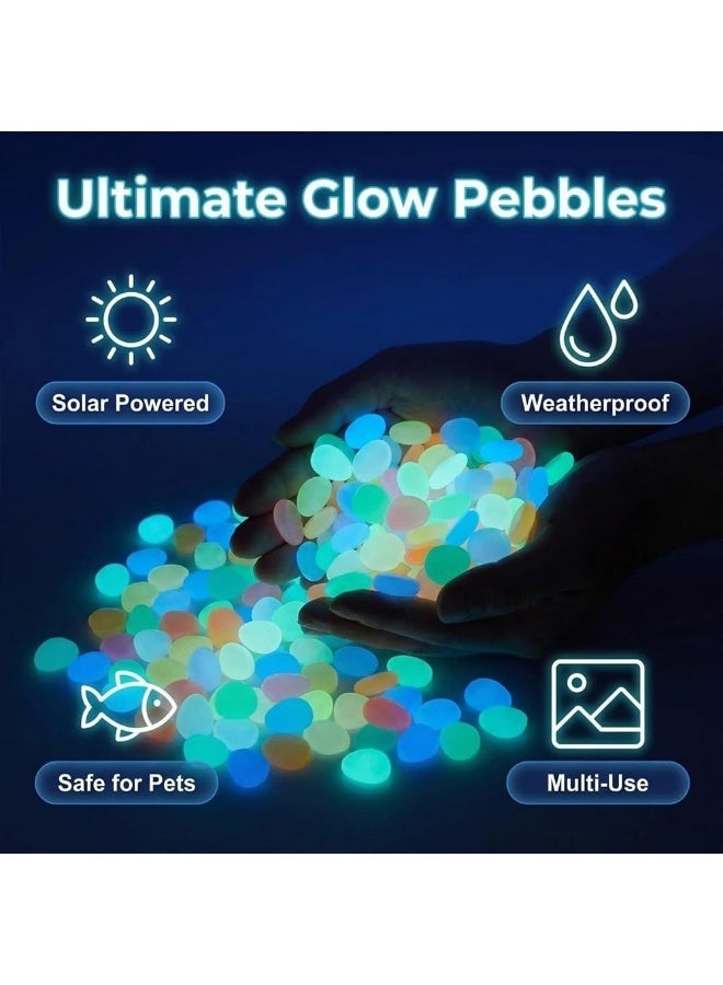 Multi-Color Glow-in-the-Dark Garden Pebbles, Luminous Stones for Outdoor Walkways, Patios, and Lawns, 200 PCS - Image 5