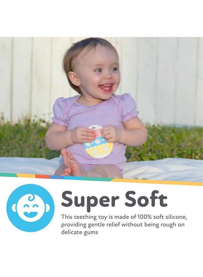 Nuby Nuby Easter Egg Popper Teether - Soft Silicone Teething Toy for Babies, 3+ Months, Sensory Pop Bubbles, Easy Grip Design - Image 1